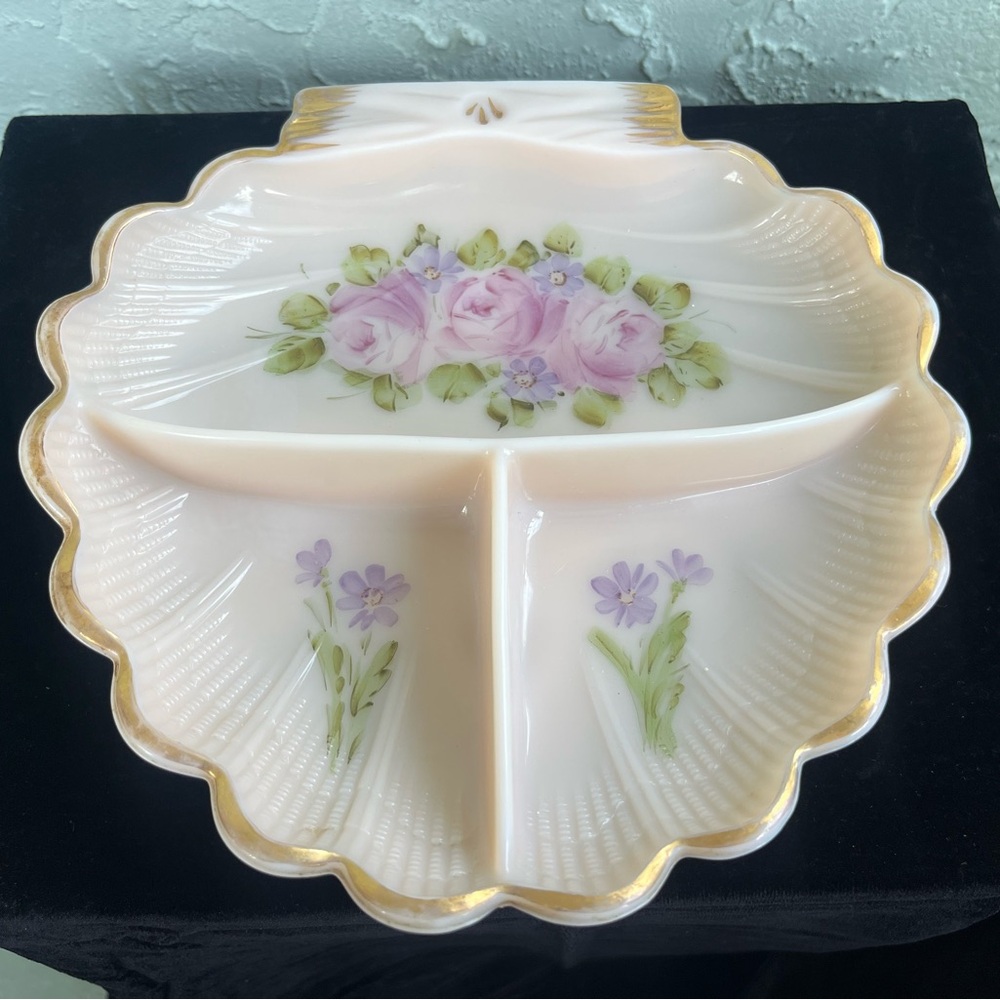 Vintage Floral Divided Dish